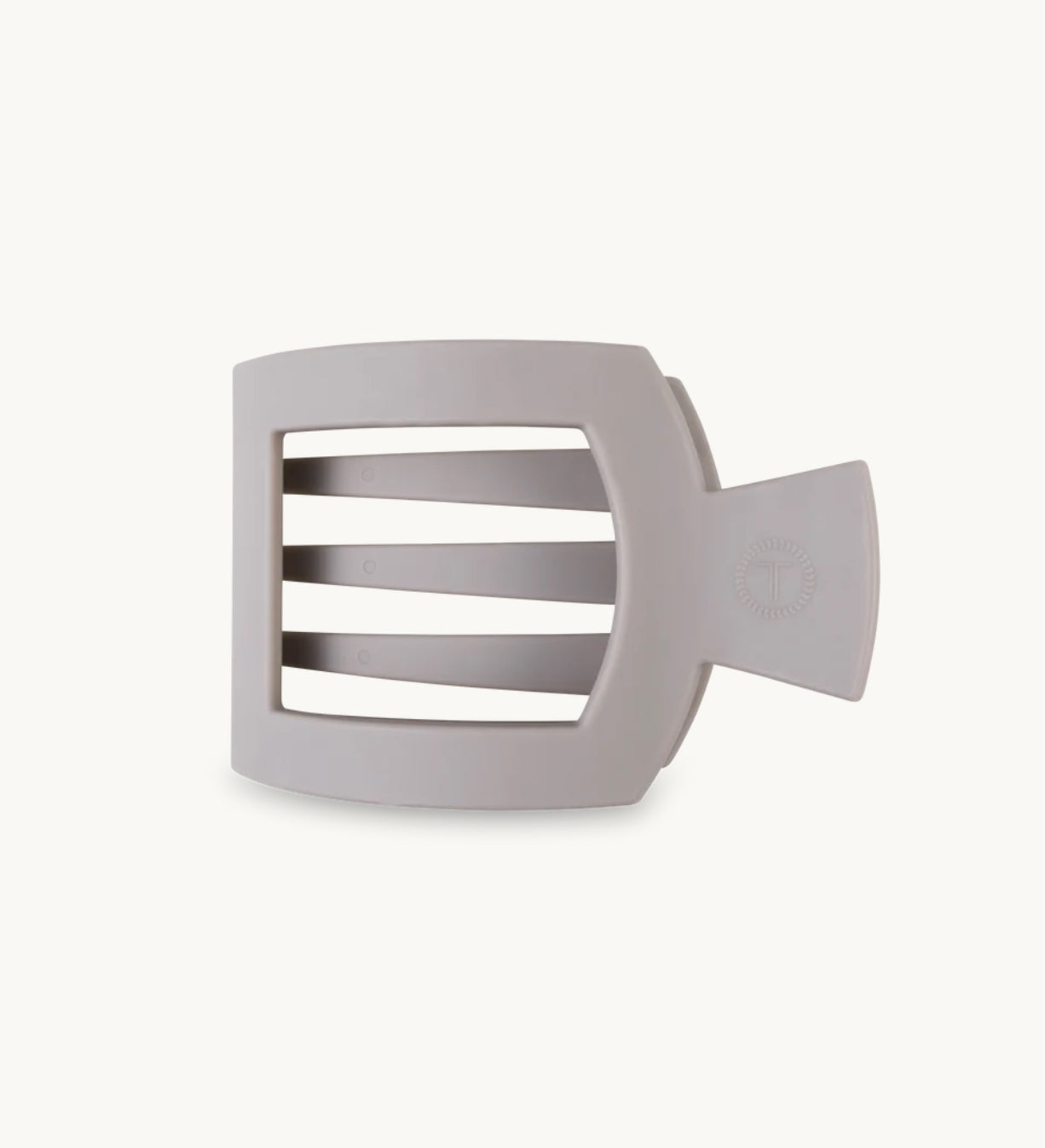 Silver Flames Large Flat Square Hair Clip