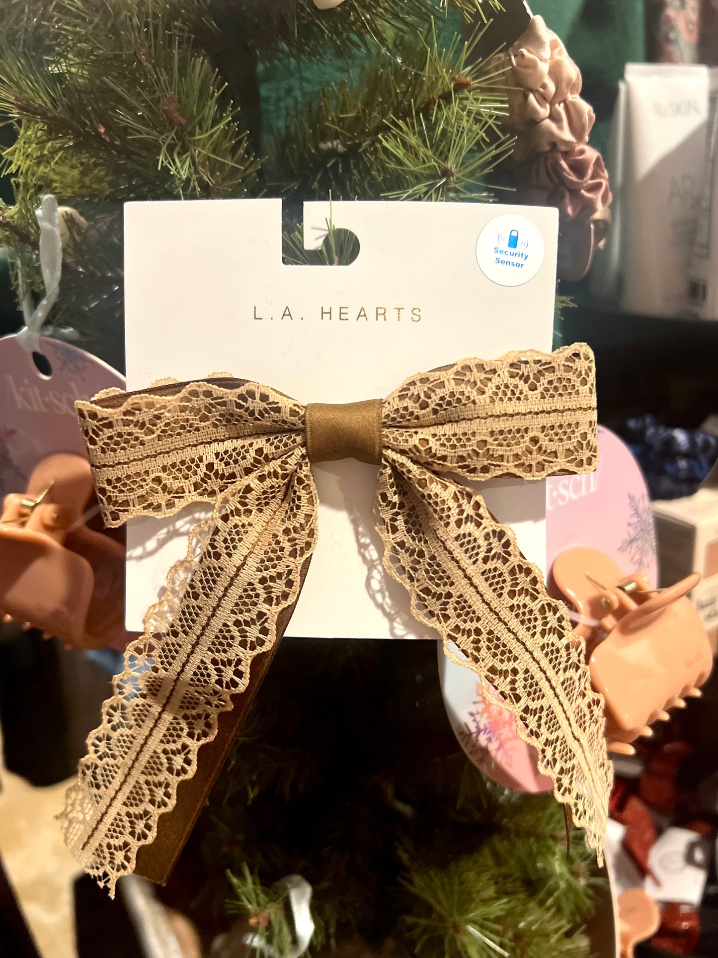 LA Hearts Satin Lace Clip Bow