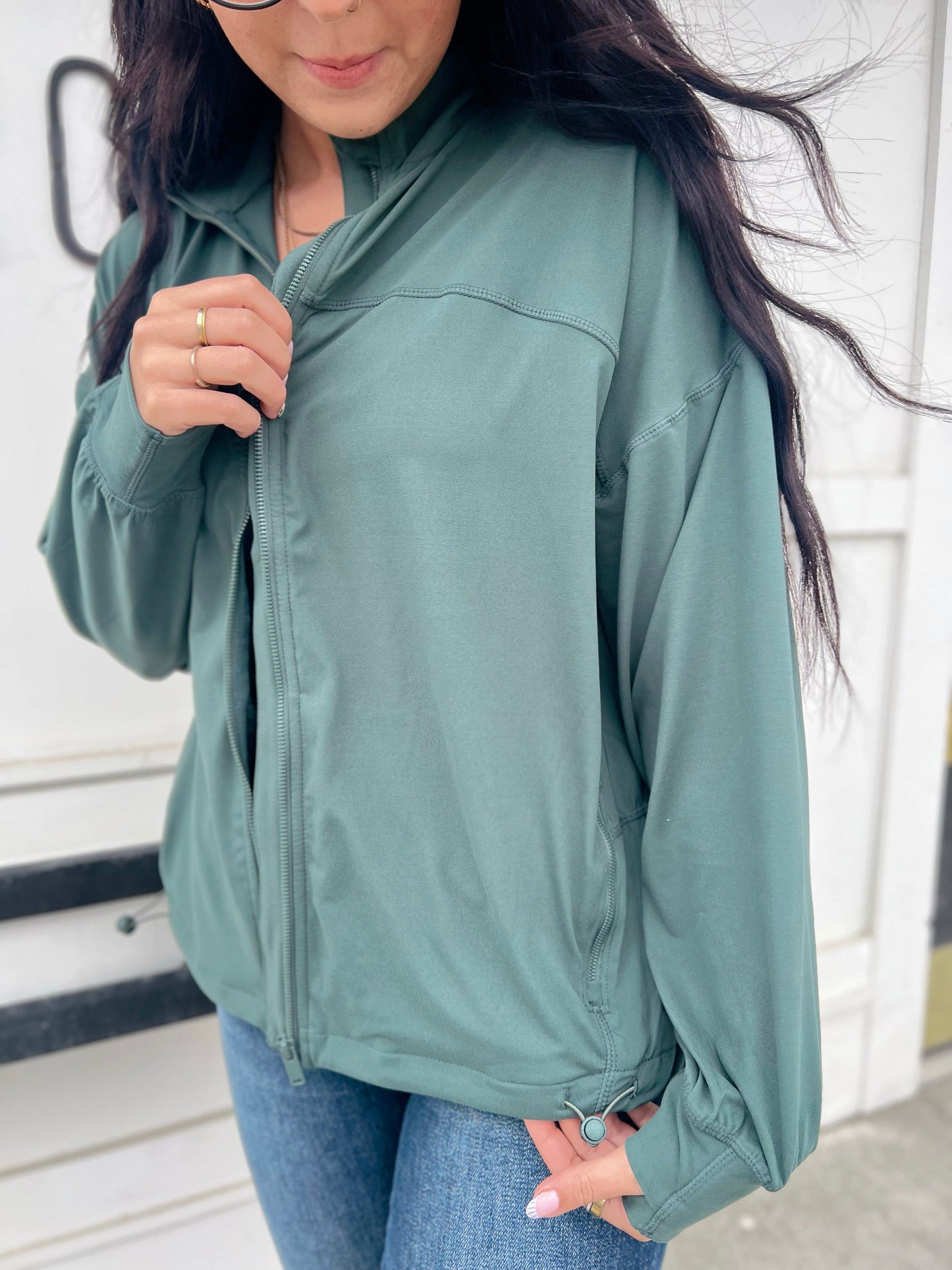 Just Butter Oversized Active Jacket- Dk Forest