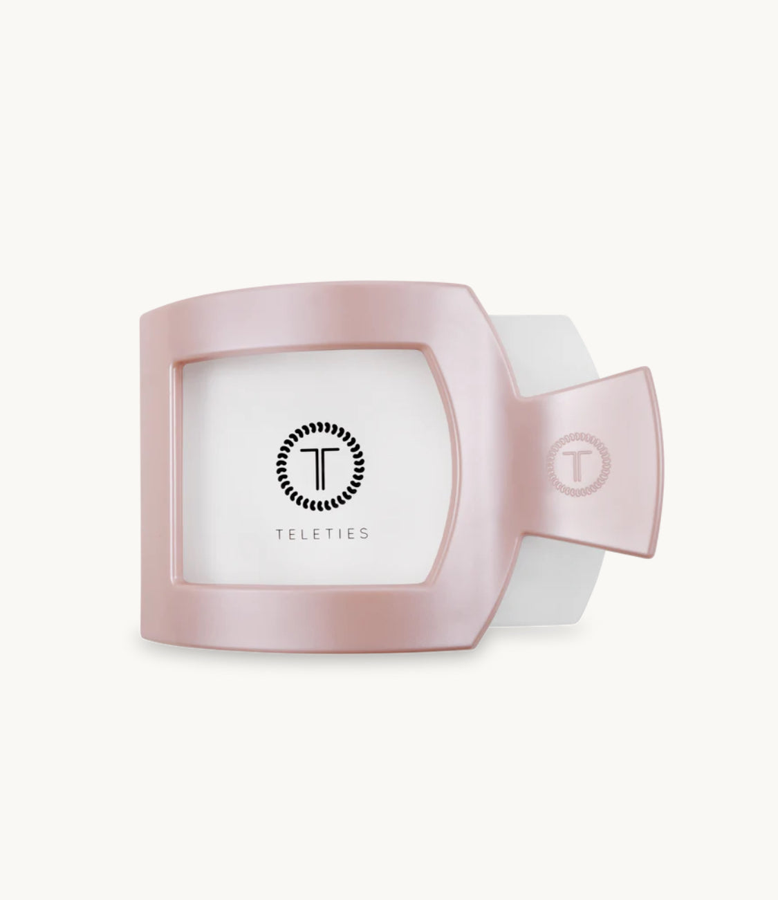 Pearly Pink Medium Flat Square Hair Clip
