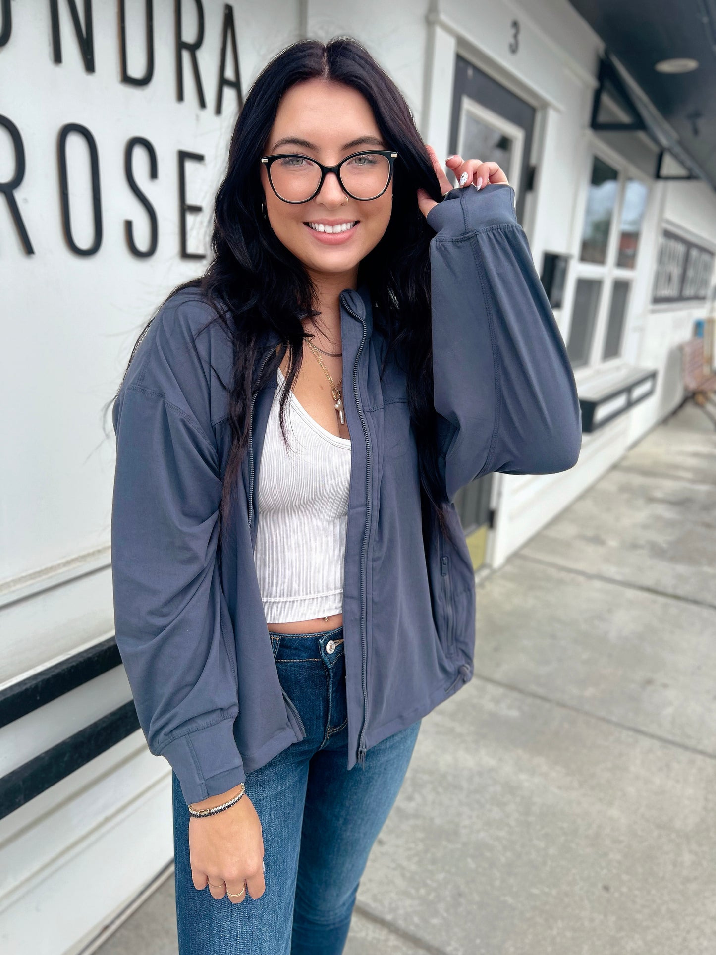 Just Butter Oversized Active Jacket- Charcoal
