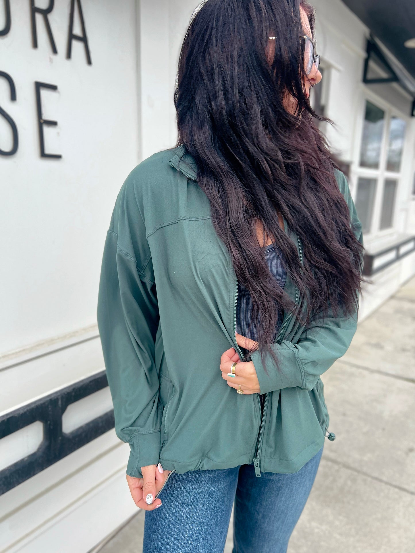 Just Butter Oversized Active Jacket- Dk Forest