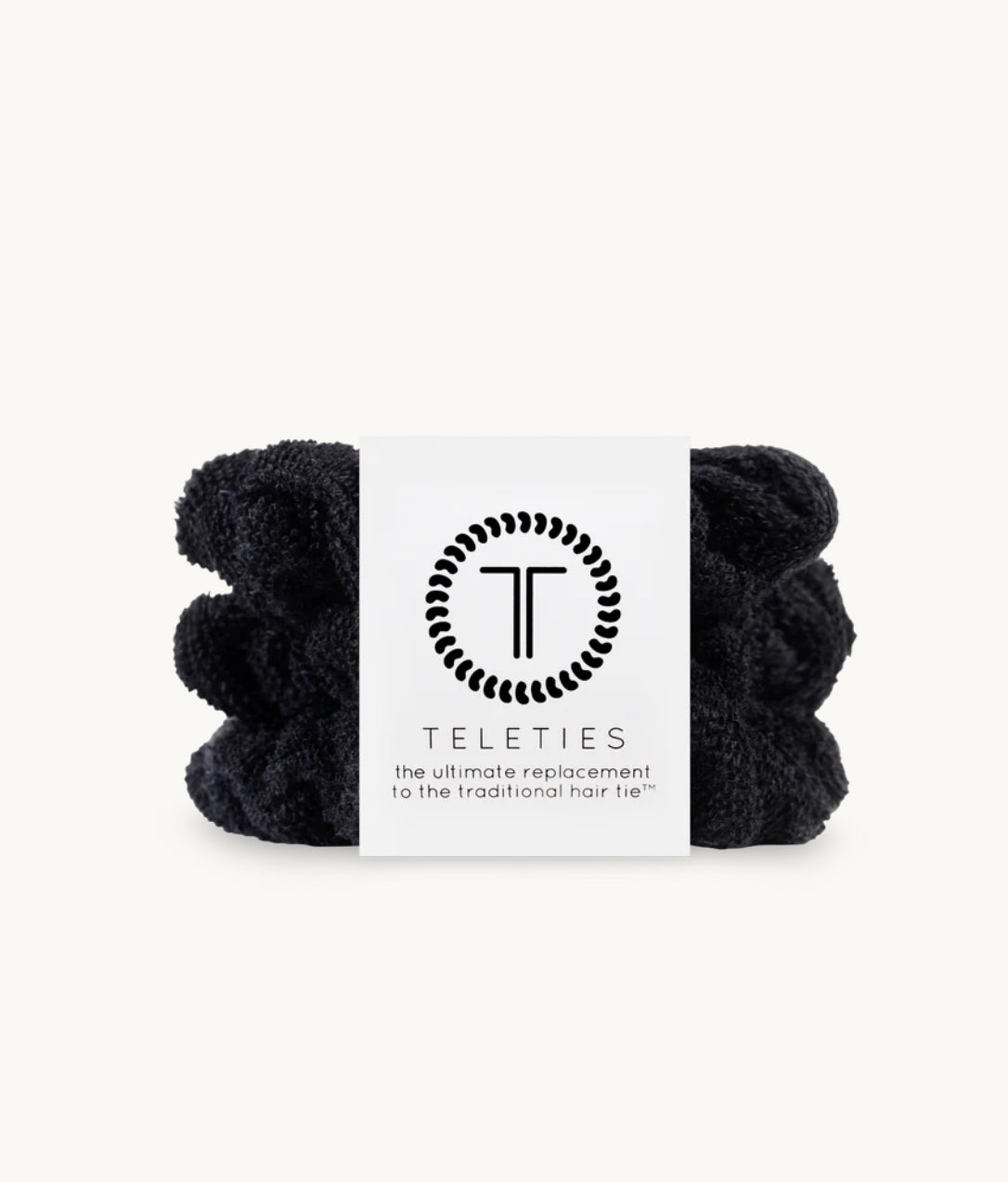 Jet Black Terry Cloth Scrunchie Small