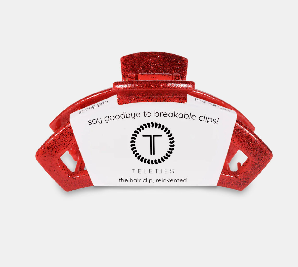 Open Red Glitter Tiny Clip