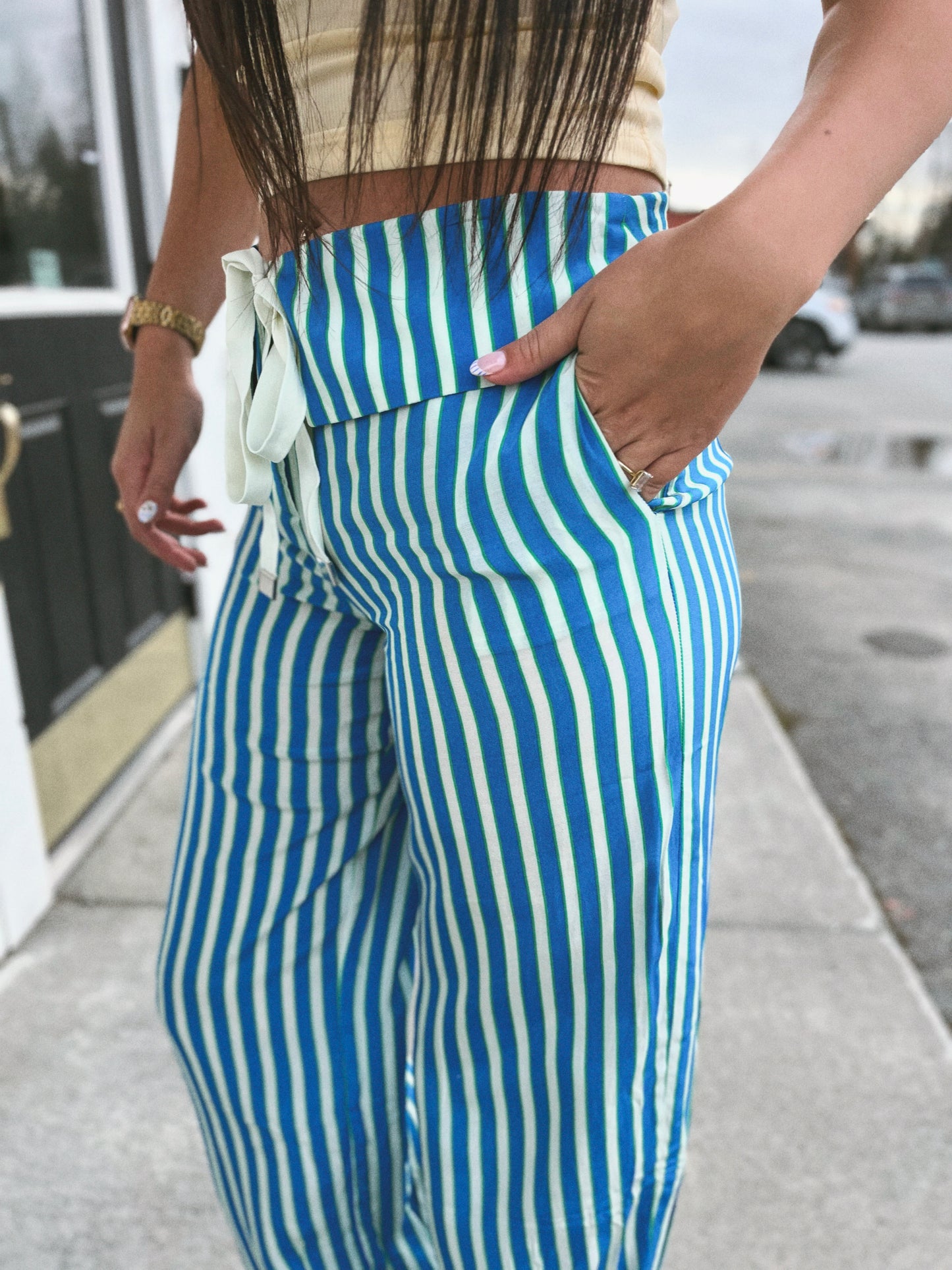Santa Maria Fold-over Stripe Pant