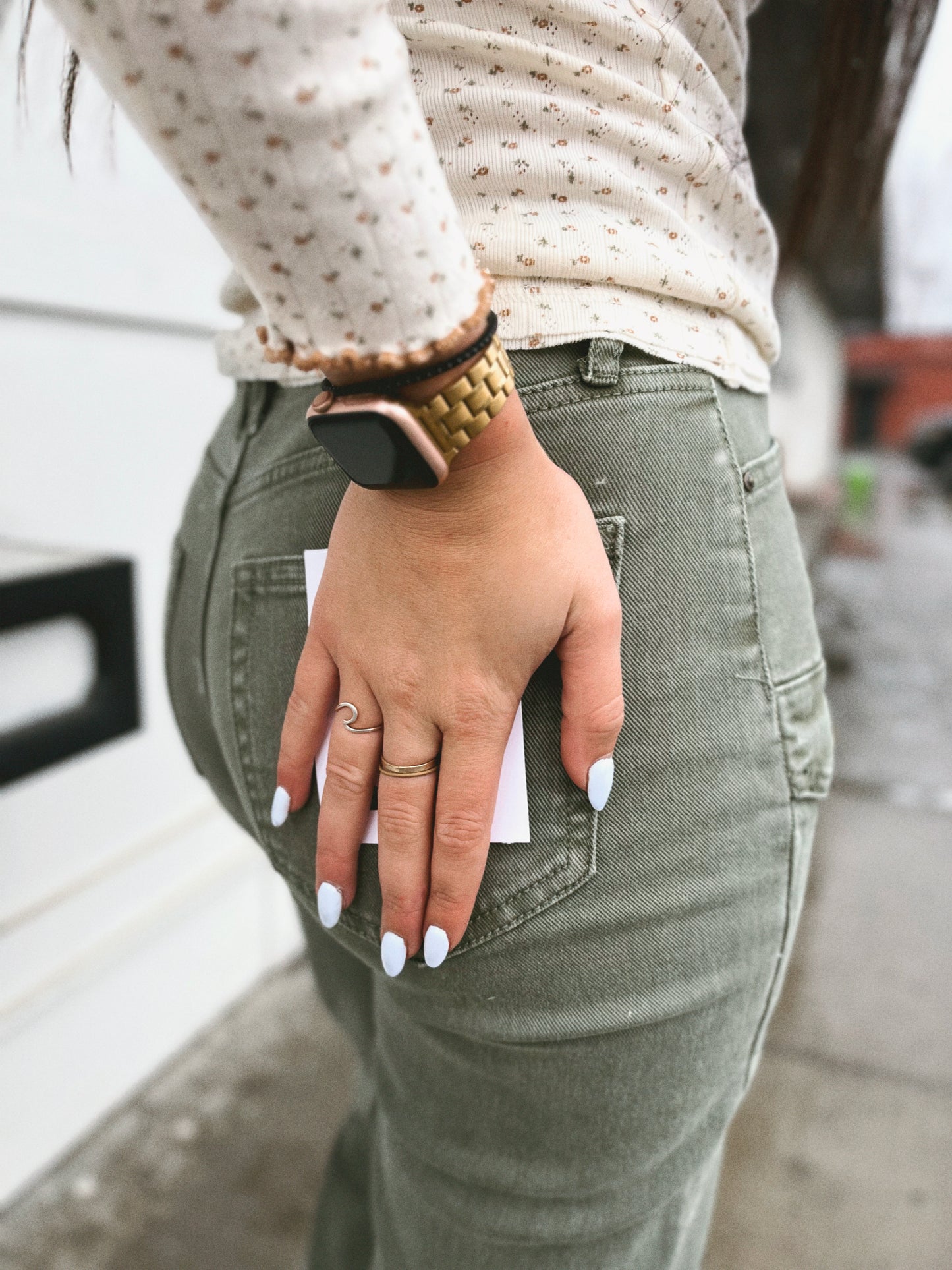 Jenni Tapered Cargo Denim- Seafoam