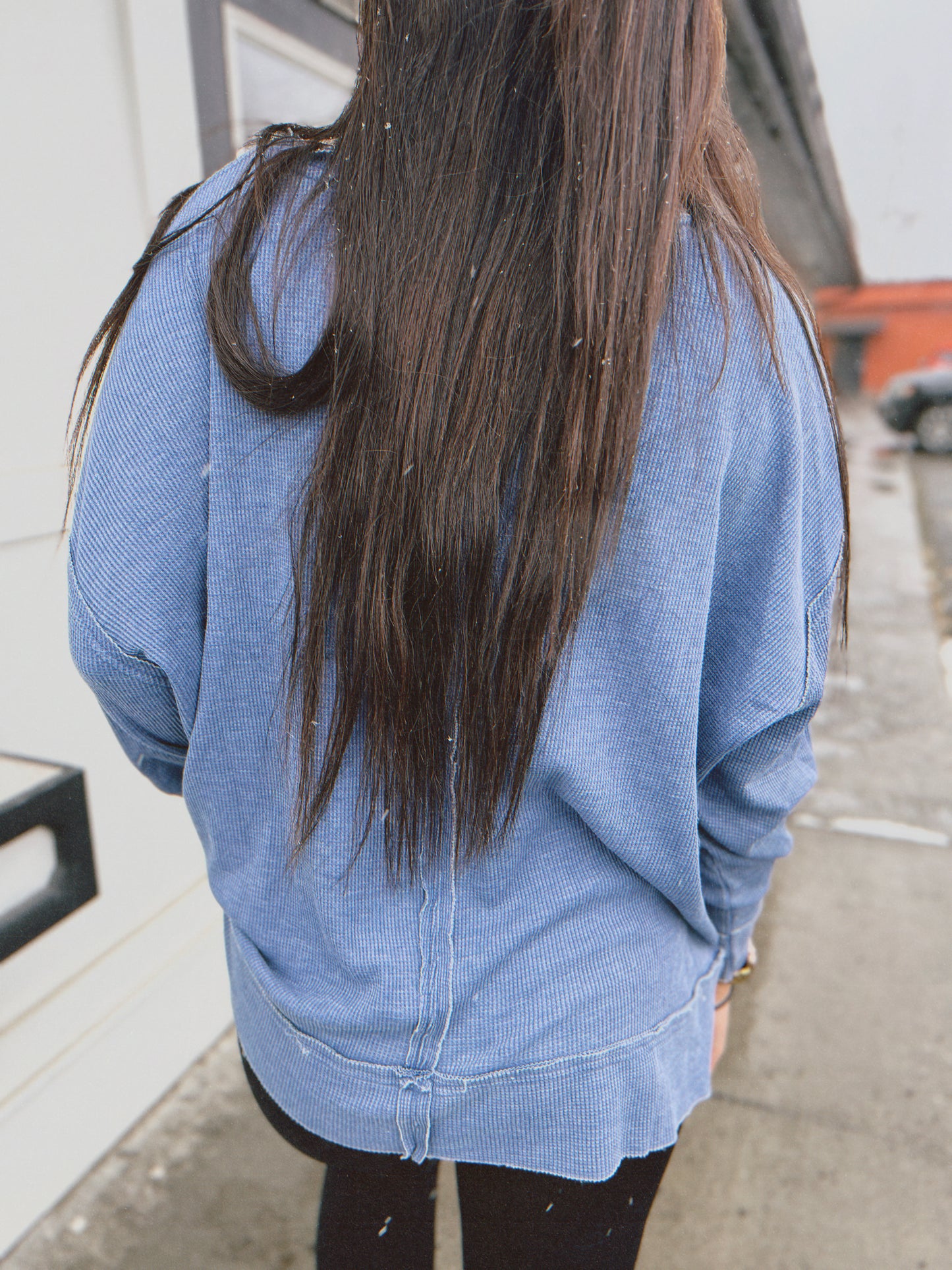 In Movement Oversized Waffle Knit- True Blue