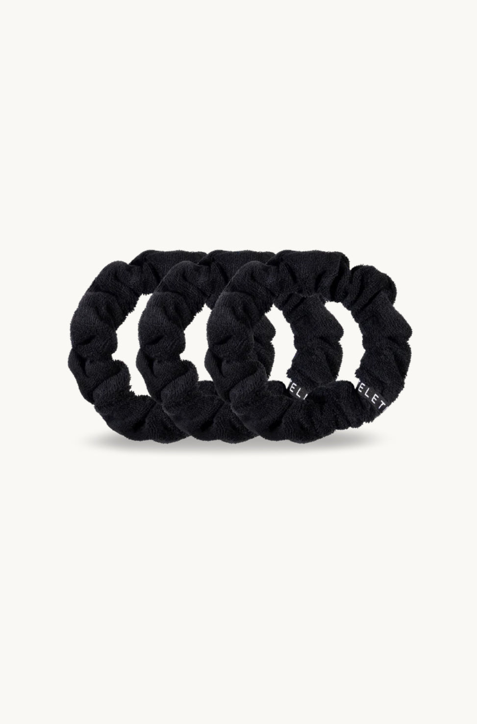 Jet Black Terry Cloth Scrunchie Small
