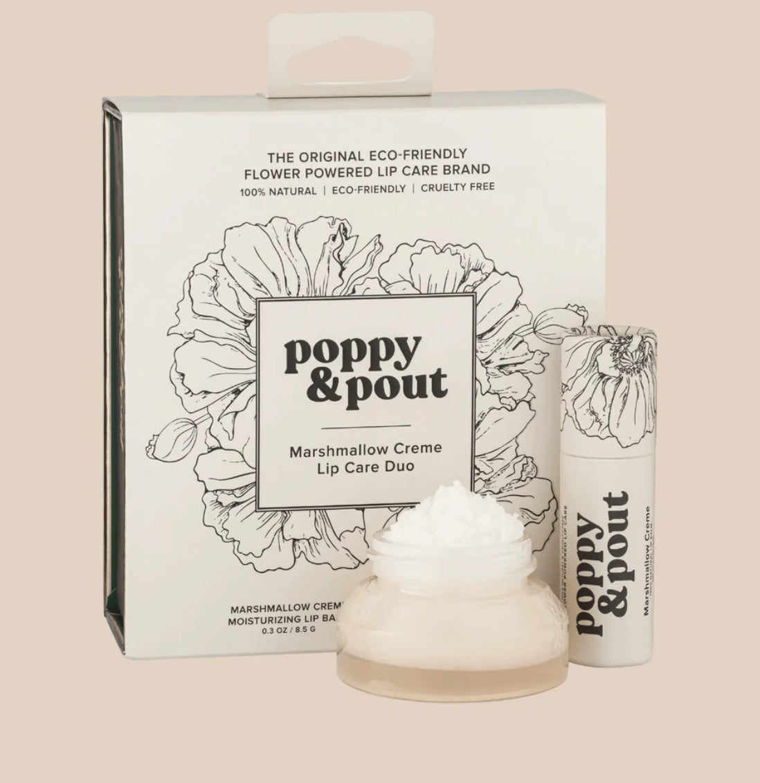 Poppy & Pout Lip Care Duo- Marshmallow Creme