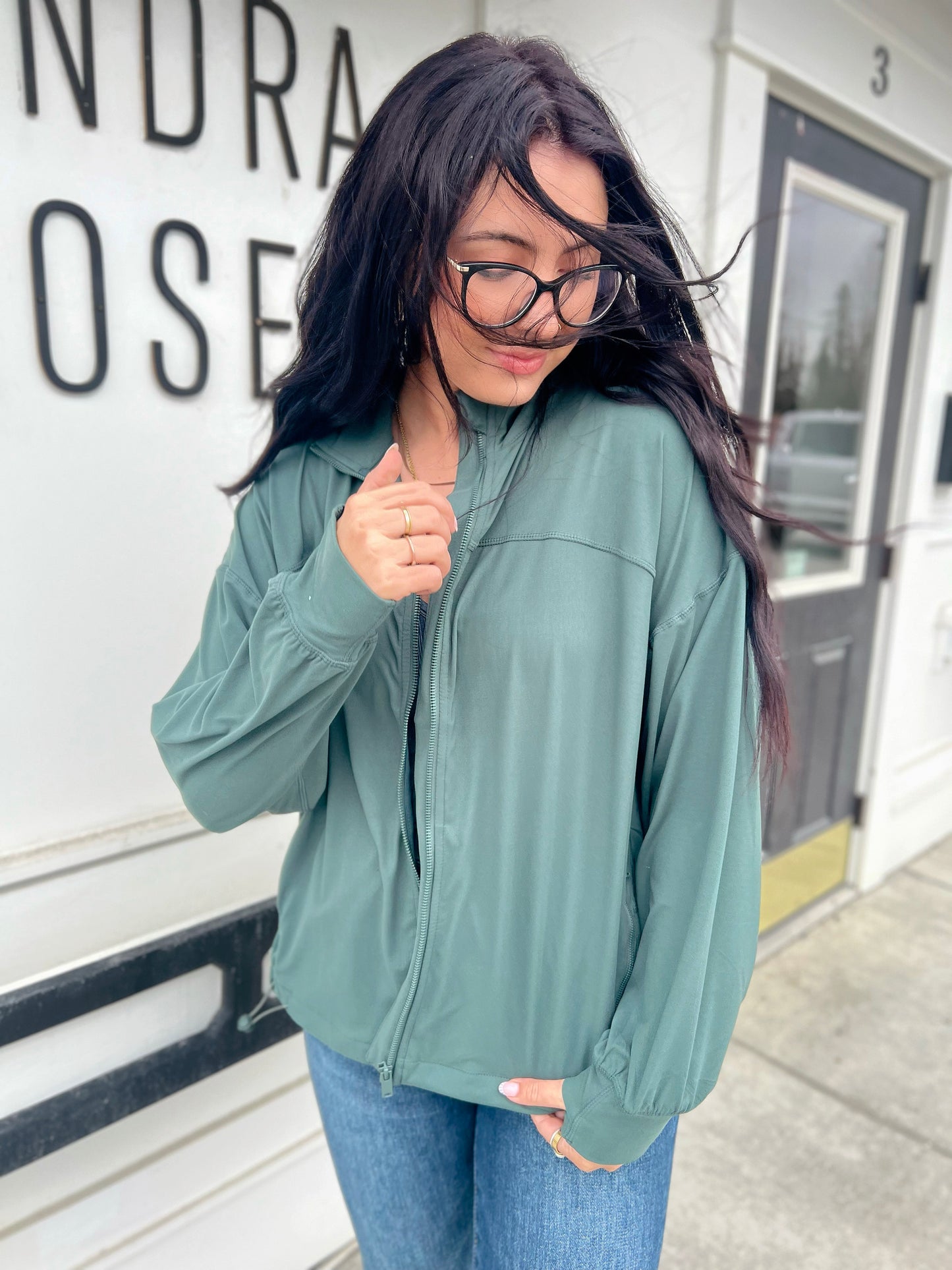 Just Butter Oversized Active Jacket- Dk Forest