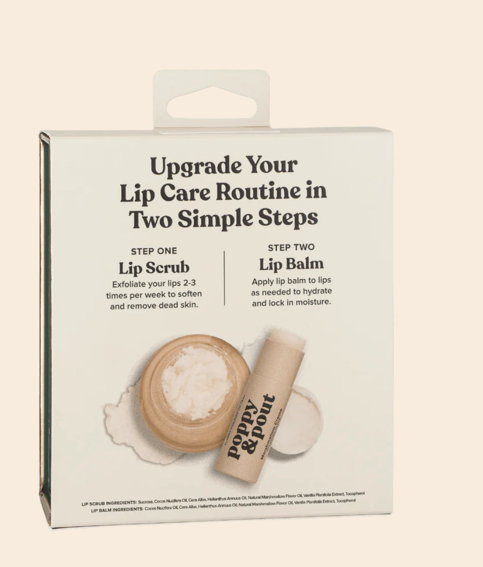Poppy & Pout Lip Care Duo- Marshmallow Creme