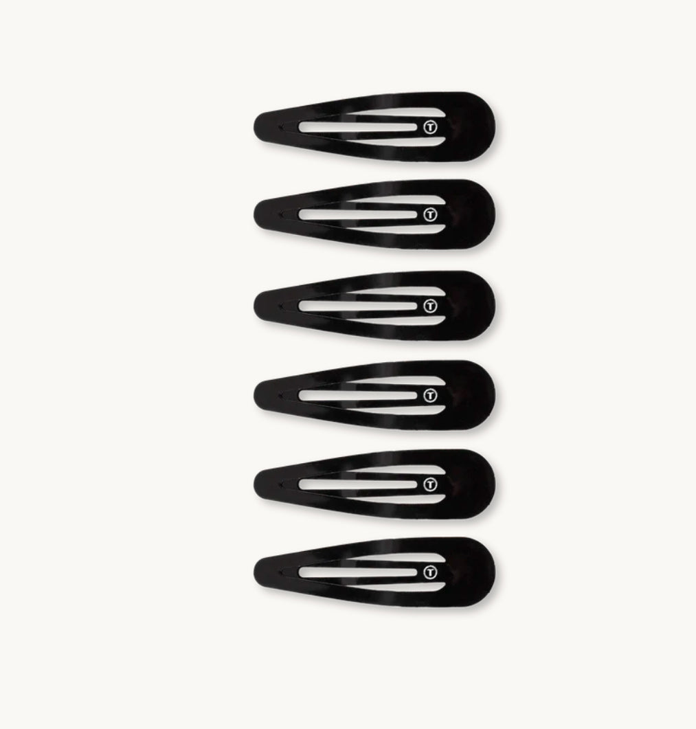 Teleties Jet Black Snap Clips