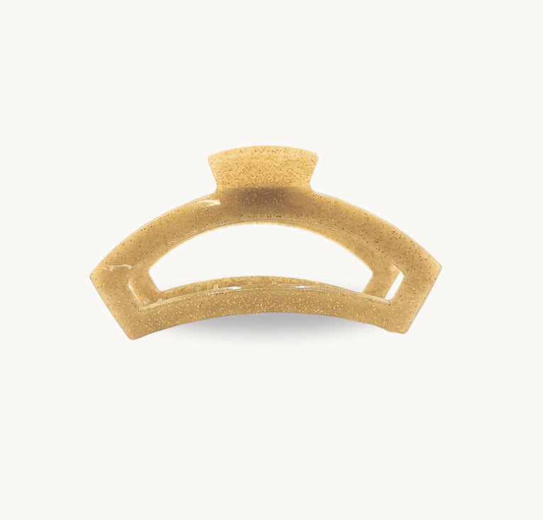 Open Gold Glitter Tiny Hair Clip