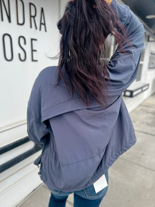 Just Butter Oversized Active Jacket- Charcoal