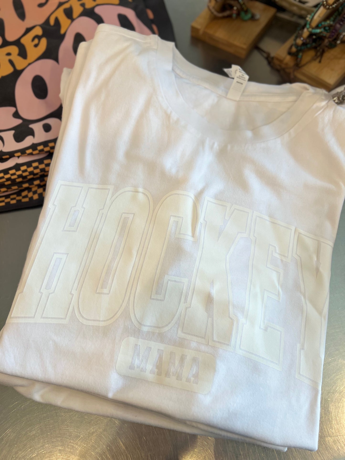 Hockey Mama Tee- White