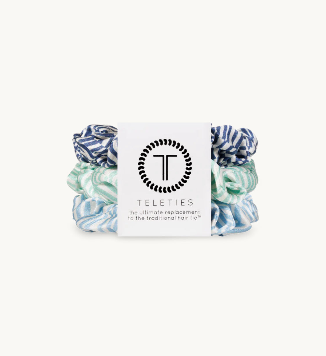 Totally Turquoise Satin Scrunchies- Small