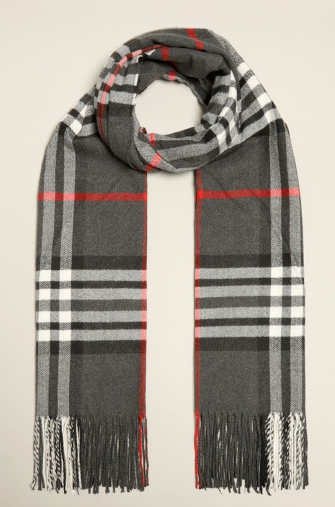 Cashmere Feel Plaid Scarf- Donner