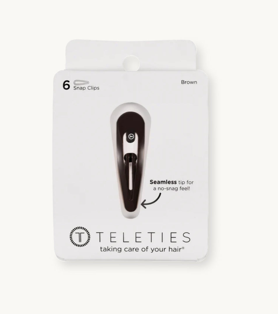 Teleties Brown Snap Clips