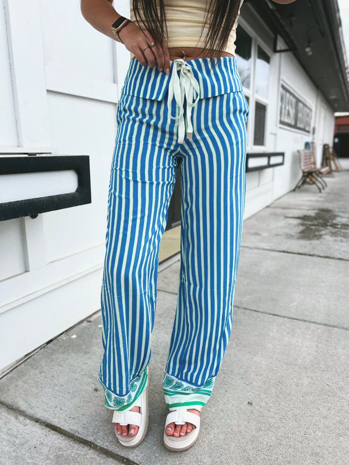 Santa Maria Fold-over Stripe Pant