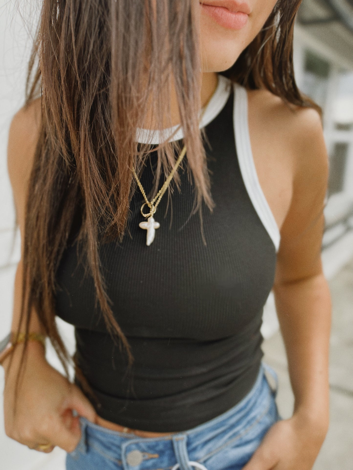 Fiona Tank- BLK/White