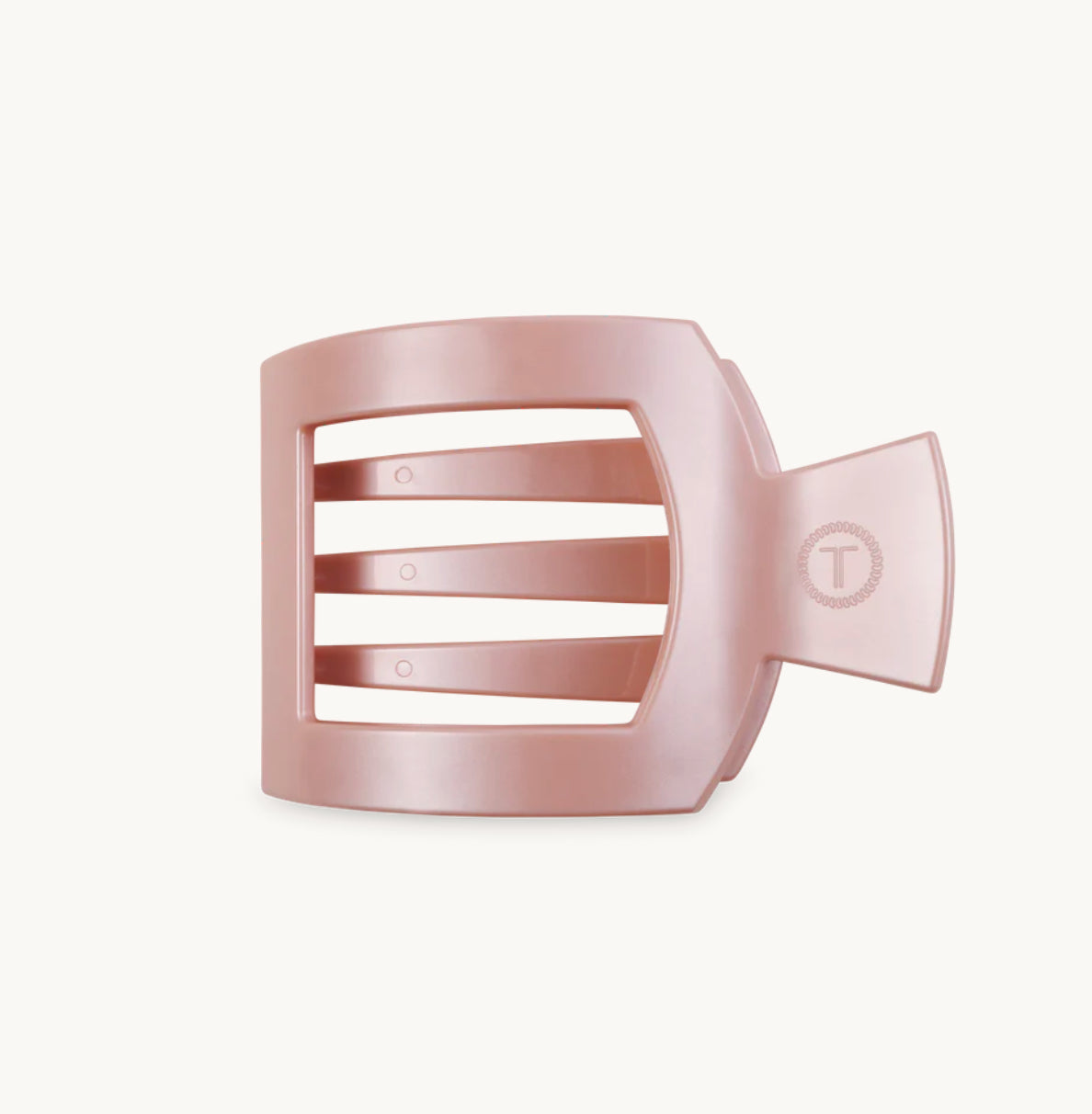 Pearly Pink Large Flat Square Hair Clip