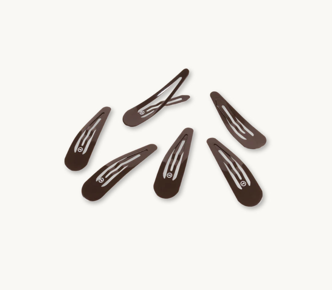 Teleties Brown Snap Clips