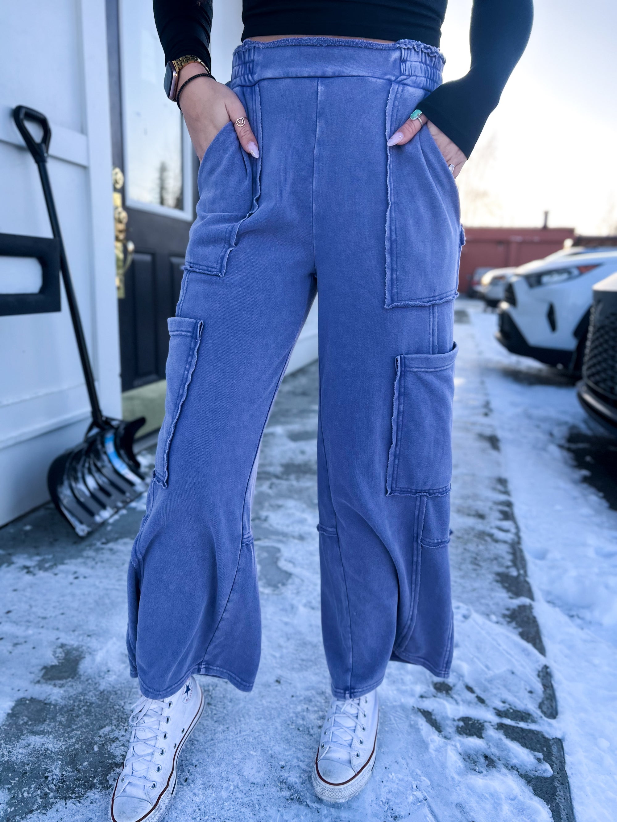 Kameron Utility Sweatpant- Dusty Indigo