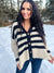 Moxie Stripe Oversize Cardigan- BLK Combo