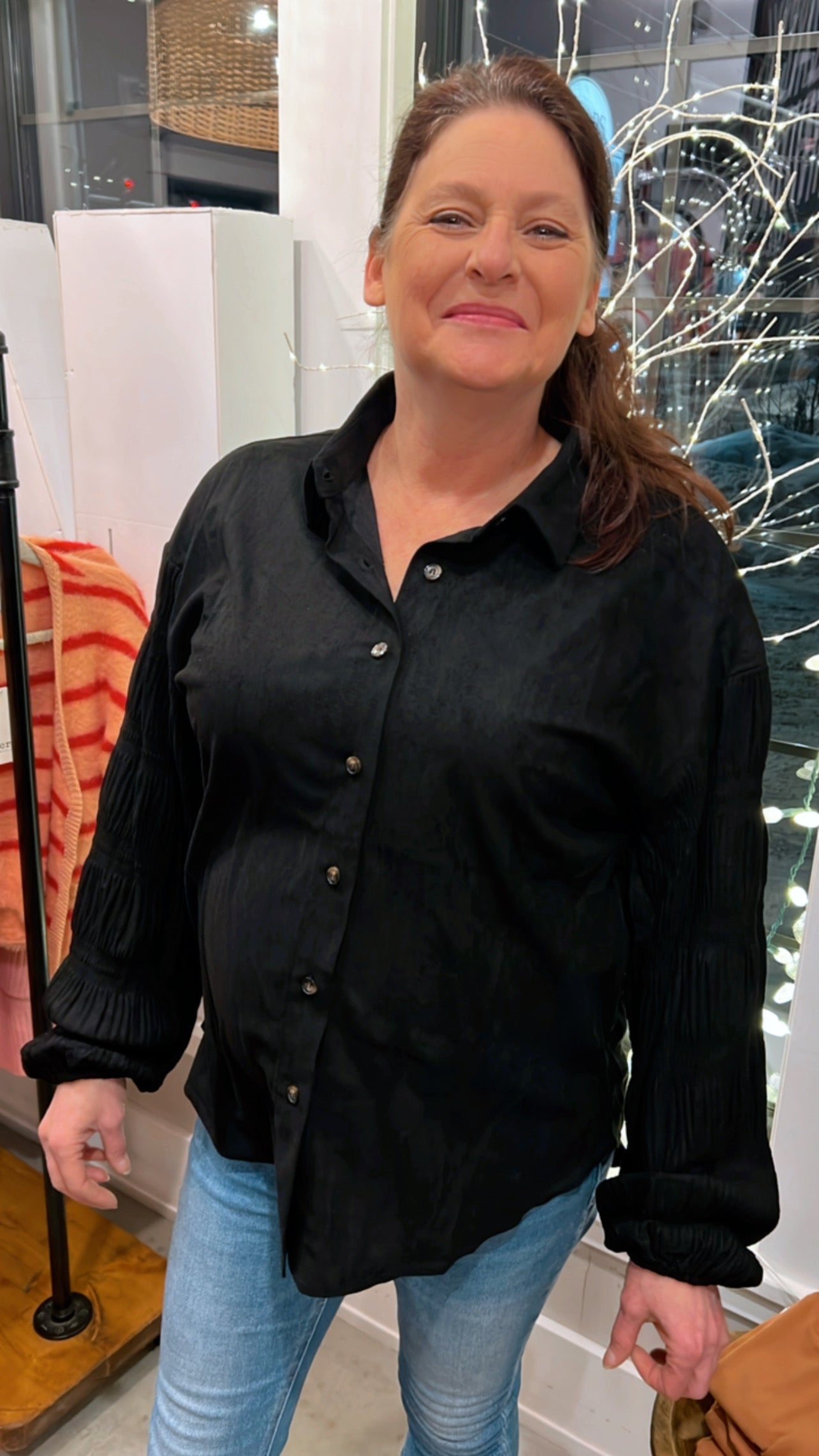 Roxy Suede Boho Buttondown
