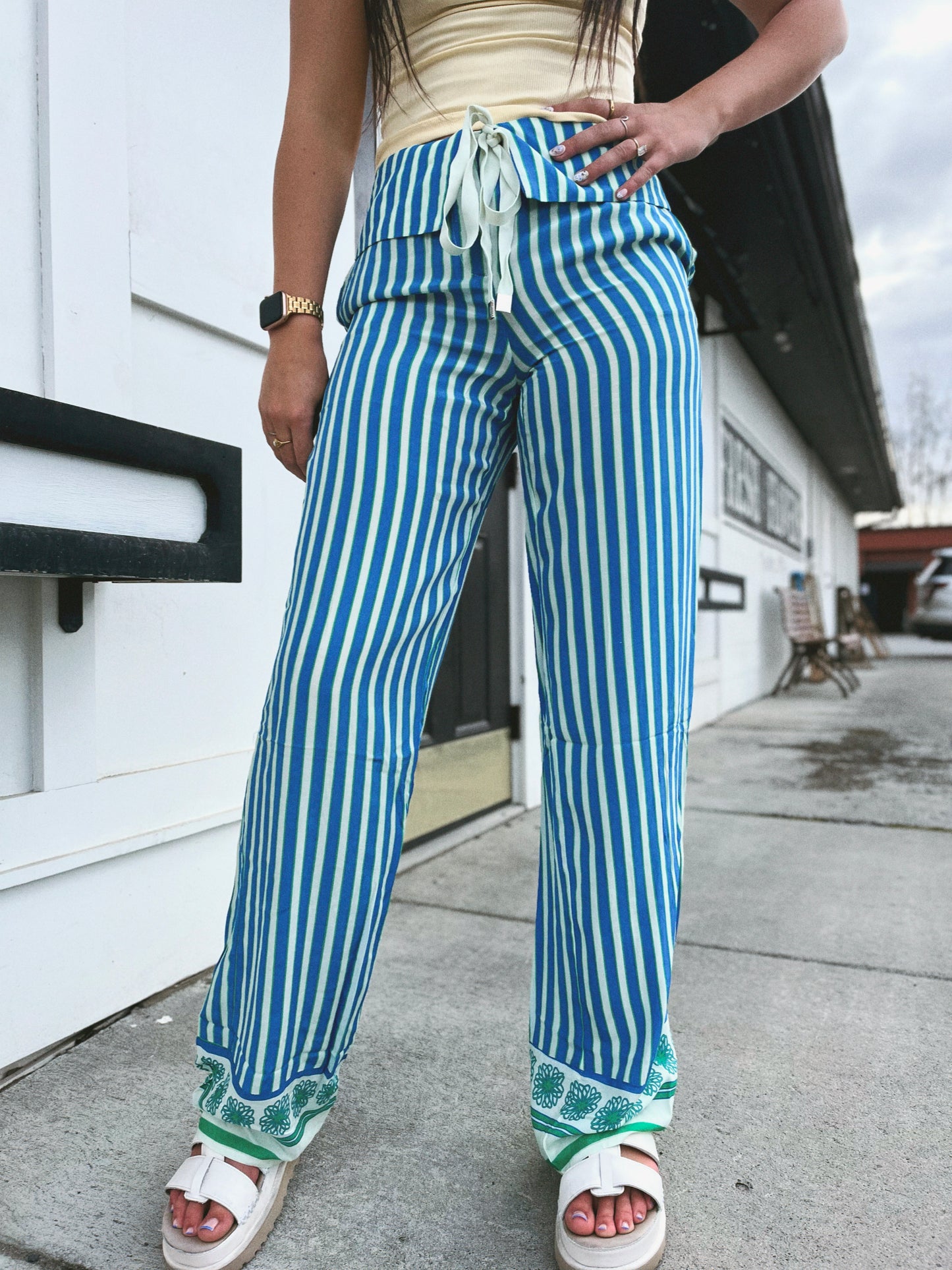 Santa Maria Fold-over Stripe Pant