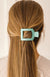 Totally Turquoise Small Flat Square Hair Clip