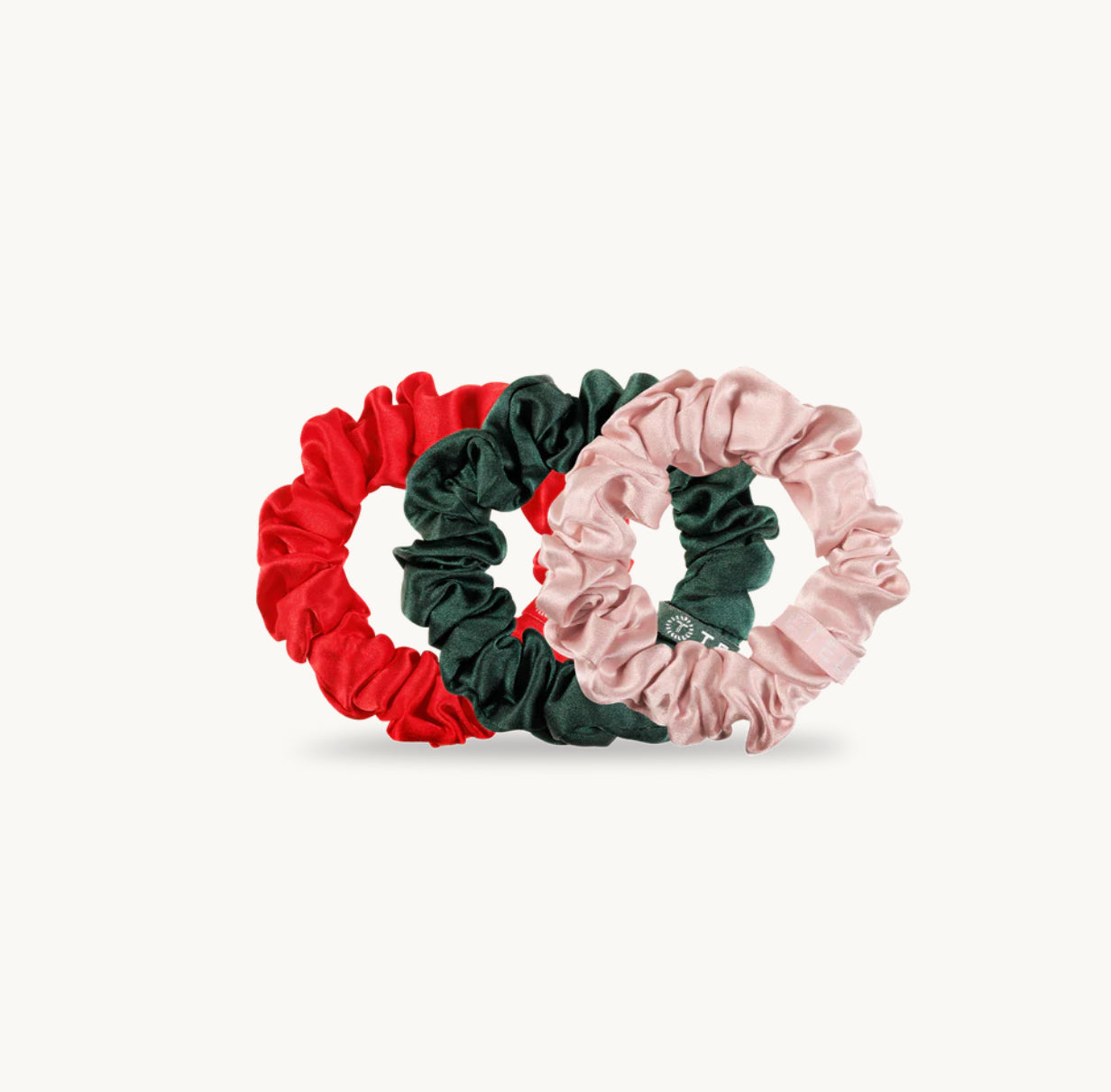 Poinsettia Small Satin Scrunchies