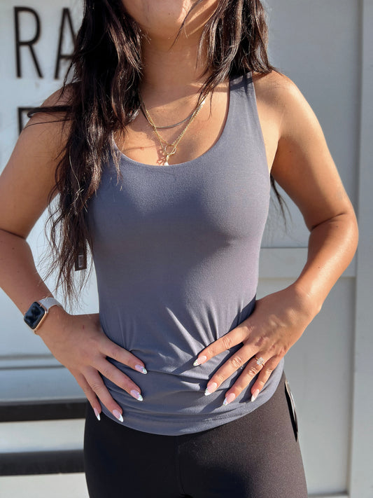 Work For It Tank- Titanium