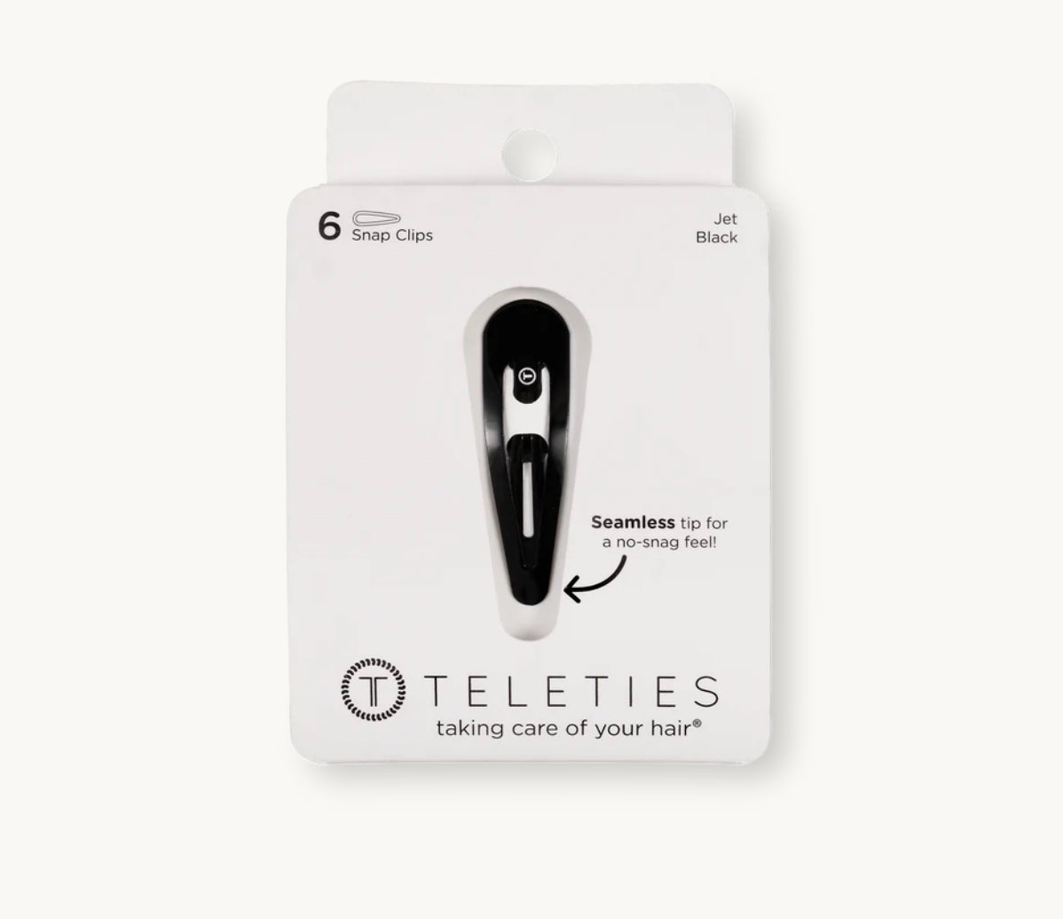 Teleties Jet Black Snap Clips