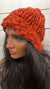 Abby Vintage Knitted Hat- Coral Red