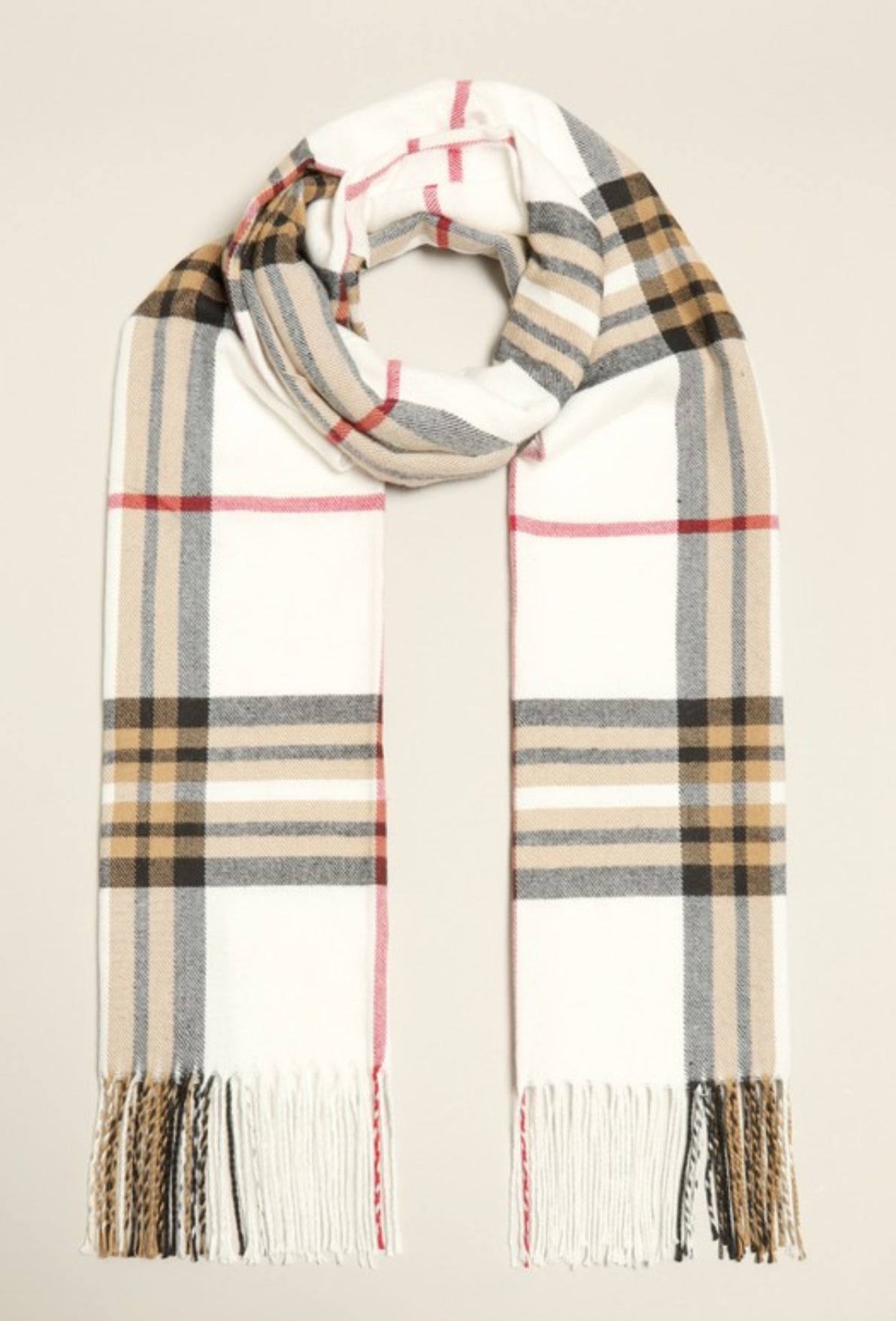 Cashmere Feel Plaid Scarf- Santa Baby