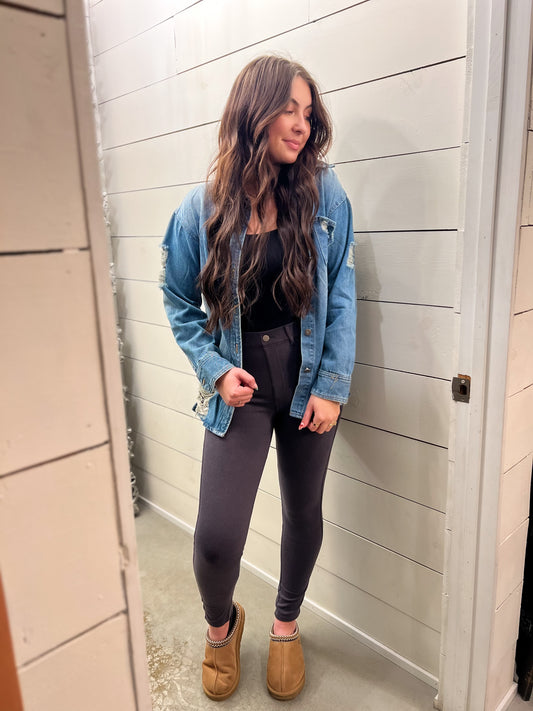 The Best Dressed Cotton Twill Pant- Charcoal