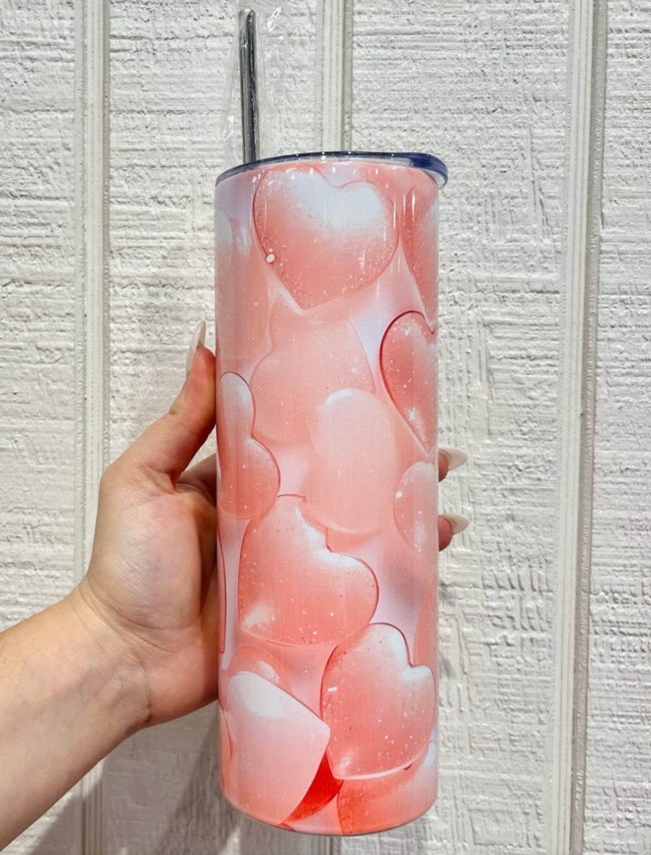 Pink Heart Tumbler